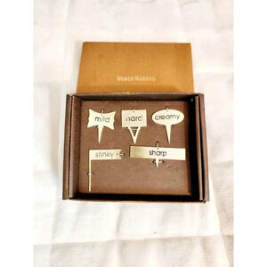 GOLD CHEESE MARKERS, Set of 5 (great hostess or housewarming gift)